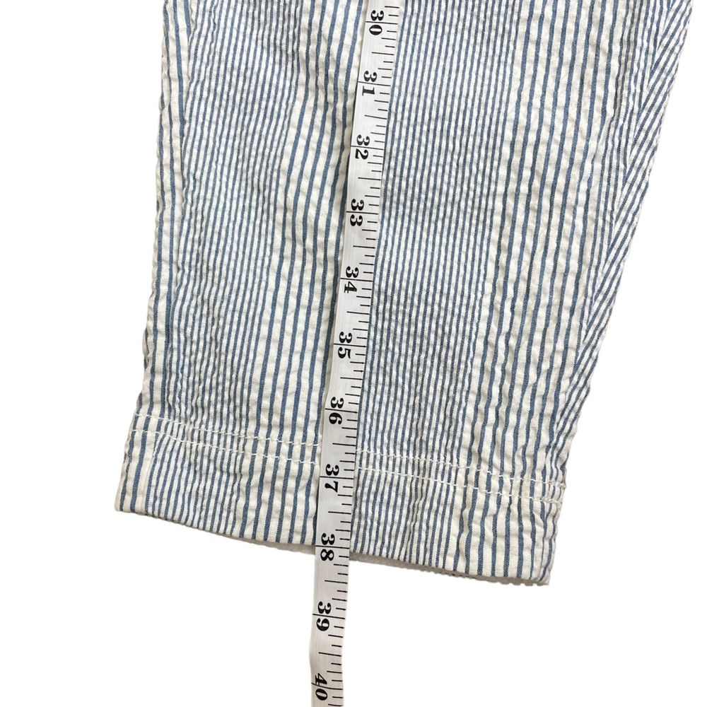 Free People Make A Stand Trousers Blue & White Combo Seersucker Size Small - Picture 14 of 16